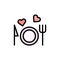 Wedding meal, fork, knife icon. Simple color with outline vector elements of marriage icons for ui and ux, website or mobile