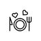 Wedding meal, fork, knife icon. Simple line, outline vector elements of marriage icons for ui and ux, website or mobile