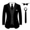 Wedding men`s suit, tuxedo.