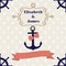 Wedding nautical invitation card with anchor