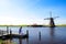 Wedding, newlyweds in the background of famous Kinderdijk canal