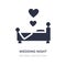 wedding night icon on white background. Simple element illustration from Shapes concept