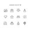 wedding outline icon set. object of marriage illustration with love symbol collection.
