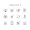 Wedding outline icon set. object of marriage illustration with love symbol collection.