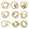 Wedding pair golden rings isolated