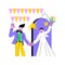 Wedding party abstract concept vector illustration.