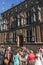 Wedding party at medieval city hall of Kampen