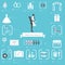 Wedding Planner Icons and Infographics Set