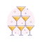 Wedding Pyramid from Glasses Line Art Icon