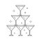 Wedding Pyramid from Glasses Line Art Icon