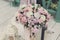 Wedding reception flower decorations, rustic style