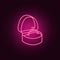 wedding ring in a box icon. Elements of Valentine in neon style icons. Simple icon for websites, web design, mobile app, info