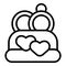 Wedding ring cake icon outline vector. Event service