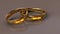 Wedding rings with appearing fiery text. I love you. Two wedding rings symbol of marriage and love. 3D rendering