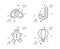 Wedding rings, Candy and Gingerbread man icons set. Air balloon sign. Love, Lollypop, Christmas cookie. Vector