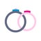 Wedding rings flat icon