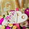 Wedding rings and Icons and engagement bouquet