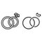Wedding rings line and glyph icon