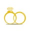 Wedding rings vector icon