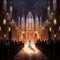 Wedding scene in a mesmerizing Gothic cathedral