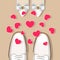 Wedding shoes and hearts