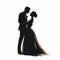 Wedding Silhouette: Realistic Chiaroscuro Vector-style Portrait