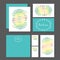 Wedding stationery design set vector.