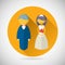 Wedding Symbol Bride and Groom Marriage Icon