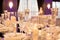 Wedding Table Place with Silver Goblets and chrystal glassware