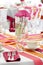 Wedding table set for fun dining during a banquet event - lots o