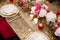 A wedding table set up for celebration