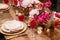 A wedding table set up for celebration with champagne ready to go