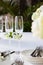 Wedding table setup outdoor