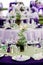 Wedding tables in Green and Purple