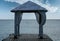 Wedding tent on a platform facing the sea