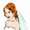 Wedding time. portrait of bride in dress Vector sketch EPS 10.