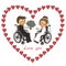 Wedding of two lovers sitting in a wheelchair