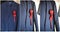 Wedding ultramarine suit and red bow. Formal groom suit with red bow-tie. Elegant blue groom\'s suit close up with bow tie