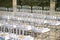 Wedding venue setup, the ghost chairs is trendy and popular use for beach wedding