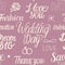Wedding in a vintage Parisian style. Seamless pattern with lettering inscription.