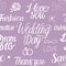 Wedding in a vintage Parisian style. Seamless pattern with lettering inscription.