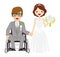 Wedding wheelchair Bridegroom