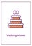 Wedding wishes greeting card with color icon element