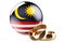 Weddings in Malaysia concept. Wedding rings with Malaysian flag. 3D rendering