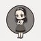 Wednesday Addams sticker, spooky teenager