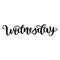 Wednesday. Handwriting font by calligraphy. Vector illustration isolated on white background. EPS 10. Brush ink black