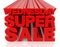 WEDNESDAY SUPER SALE word 3D rendering on white background