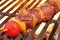 Weekend BBQ Meat Beef Kebab Or Kabob On Flaming Grill
