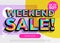 Weekend Sale Vector Banner. Bright Colorful Special Offer.