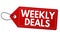 Weekly deals label or price tag